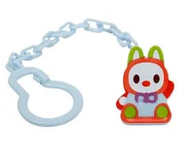 Ланцюжок для пустушки Курносики Кролик з кліпсою блакитна (7091 гол)