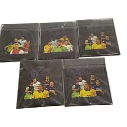 Детские футбольные карты черные 75 шт, 5 упаковок коллекционные Football Stars