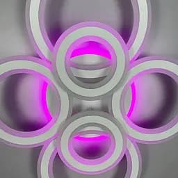 Стельова люстра на 6 кілець у білому корпусі 63×80 см | Арт. A 2763/2+2+2 RGB WT | Line F - мініатюра 3