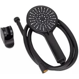 Душовий набір Wezer (лійка 5-режимів, шланг, кріплення лійки) WKY-538 Black, Чорний матовий
