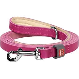 Поводок для кошек и мелких пород собак Waudog Classic, кожаный, XXS-XS, 122х1,2 см, розовый