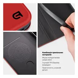 Чехол-книжка для Realme C63 4G/C61 4G, OneFold Case, красный, из экокожи (PU) и TPU, с магнитом, с подставкой и отделением для карт, трансформируется в подставку, противоударный, защита всего корпуса, ArmorStandart (ARM80939) - мініатюра 3