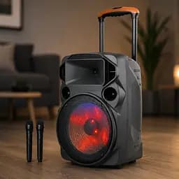 Портативна колонка Su-Kam SU 612 / Bluetooth колонка з 2 мікрофонами / Автономна акустична караоке-колонка