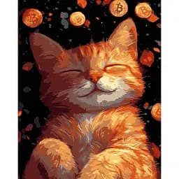 Набор для росписи по номерам Strateg Рыжий котенок на черном фоне 40 х 50 см (AH1216-17)