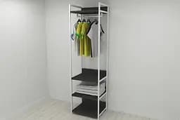 Шафа Гардероб Уні секція 3 серії Коннект Ferrum-decor 220x60x50см Білий метал ДСП Венге Магія 32 мм (FRD-104532)