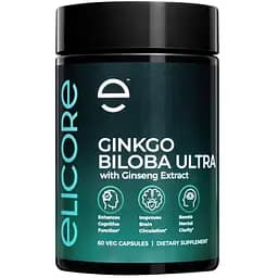 Натуральная добавка Elicore Labs Ginkgo Biloba Ultra, 60 вегакапсул