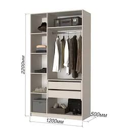 Шафа 3-дверна з антресоллю MebelStar Оскар ДСП BL-B, блок шухляд 120x52x260 см Дуб бурштиновий (MBS-4903) - мініатюра 3