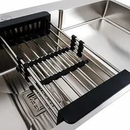 Кухонна мийка 78x50С L нержавійка Platinum Handmade (поглиблена полиця, 3.0/1.0 мм), Нержавіюча сталь - мініатюра 4