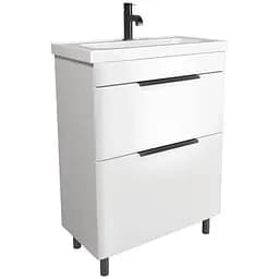 Тумба Мойдодир Iris 65 з умивальником Fenova 65 підлогова Білий