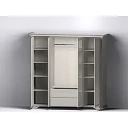 Шкаф распашный с ящиками Гербор Уайт 4D(2S) Ясень снежный/Сосная серебряная (GRB-1414)