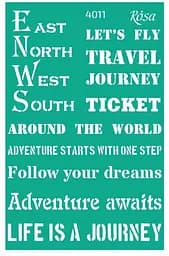 Трафарет многоразовый самоклеящийся №4011 13x20см Make your journey Rosa Talent