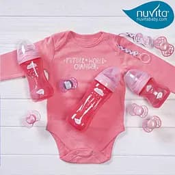 Дитяча пляшечка Nuvita 6031 Mimic Cool антиколікова 3+ 250 мл рожева NV6032PINK - мініатюра 3