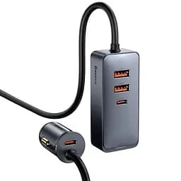 Автомобільний зарядний пристрій Baseus Share Together PPS multi-port Fast charging car charger with cord 120W 2U+2C CCBT-A0G Grey