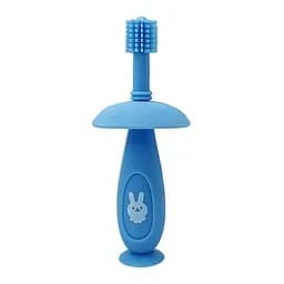 Силиконовая зубная щетка Mumlove Mega Zayka MGZ-0716(Blue) с ограничителем