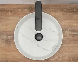 Умивальник Rea Sami marble mat (REA-U8703) накладний - мармуровий - 36x36 - мініатюра 3