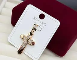 Хрестик універсальне медичне золото біжутерія прикраса хрест Xuping під золото з камінчиками для жінок