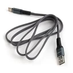 Дата кабель USB 2.0 AM to Type-C 1m flat nylon gray Vinga (VCPDCTCFNB1GR) - мініатюра 3