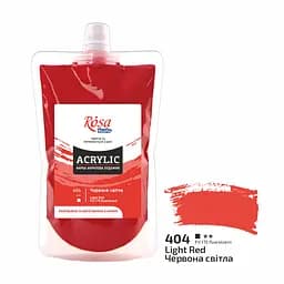 Краска акриловая Rosa Studio красная светлая 404, 200 мл