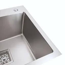 Кухонна мийка Platinum Handmade 780х430х220 R з нержавіючої сталі 3 мм прямокутна квадратний сифон - мініатюра 3