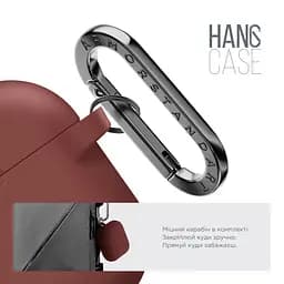 Силіконовий чохол для навушників Apple AirPods Pro 2 2022, Hang Case, коричневий, ультратонкий захисний кейс товщиною 2 мм, захист від подряпин, пилу та ударів, компактний, з карабіном для кріплення, ArmorStandart (ARM68599) - мініатюра 4