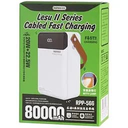 Зовнішній акумулятор Remax RPP-566 Lesu II 80000mAh білий