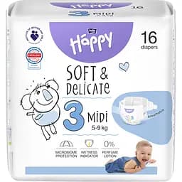 Подгузники детские одноразовые Bella Baby Happy Midi 3 (5-9 кг) 16 шт.