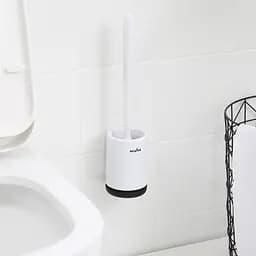 Йоржик для унітазу МВМ My Home клейкий настінний BP-12, білий з чорним (BP-12 WHITE/BLACK) - мініатюра 5