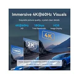 Кабель мультимедійний HDMI M to HDMI M 2.0m 4K cotton braided black Vention (ALLBH) - мініатюра 3