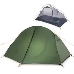 Намет одномісний з футпринтом Naturehike Cycling 1 NH18A095-D, 210T, темний зелений - мініатюра 2