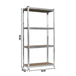 Стелаж LEOBRO Premium 180 х 90 х 30 см, 175кг/полиця, 4 полиці (LB-R101) - мініатюра 3