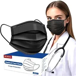 Одноразовые медицинские маски для лица 50 шт. трехслойные для взрослых и подростков