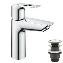 Смеситель для умывальника M-Size + нажимной донный клапан Grohe BauLoop New 23886001 Хром