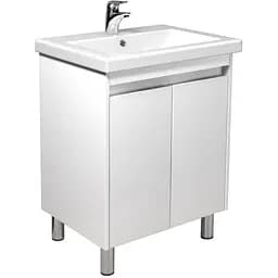 Тумба Мойдодир Сіті 60 з умивальником Como 60 Білий підлогова/підвісна Білий