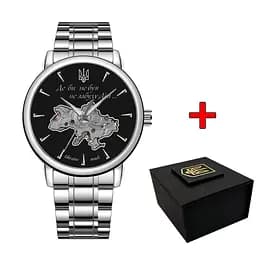 Наручные часы мужские 022-3D Де би не був Silver-Black Steel Awarder acs0031948