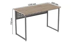Комп'ютерний стіл Ferrum-decor Майк 75x120x60 сірий ДСП Дуб Сан-Марино 32мм (FRD-101785) - мініатюра 3