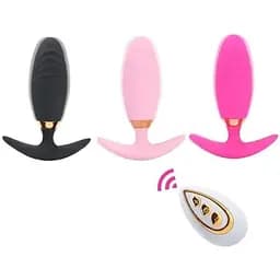 Анальна пробка з вібрацією в комплекті з пультом керування, масажер простати