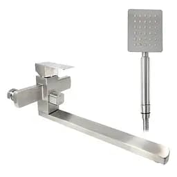 Смеситель для ванны длинный гусак гайка Ø35 Frap 1/8 F22802 (H802) Нержавеющая сталь