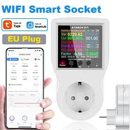 Wi-Fi ватметр Atorch S1 вольтметр цифровий амперметр розумна розетка - мініатюра 2