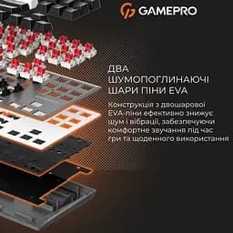 Клавіатура бездротова GamePro Genesis Joker Pro 87% Wireless/Bluetooth/USB Gray (MK124G Pro) - мініатюра 11