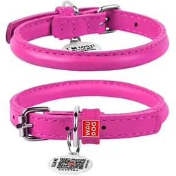 Нашийник для собак Waudog Glamour шкіряний з QR паспортом, круглий, XS, Д 6 мм, Дов 17-20 см (4820152565150)