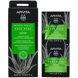 Маска для обличчя Apivita Express Beauty Зволоження та свіжість, з алое, 2 шт. по 8 мл - мініатюра 2