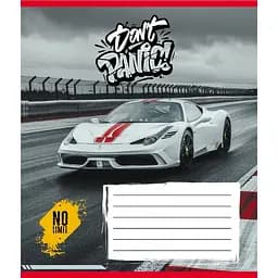 Зошит учнівський "Без паніки" Leader 012-510164C-4 в косу лінію, 12 аркушів