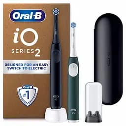 Набір електричних зубних щіток Oral-B iO Series 2 Clean & Care Pack Night Black & Forest Green - мініатюра 6