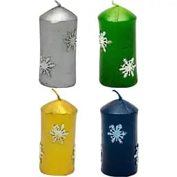 Декоративна новорічна свічка Devilon Сніжинка 4.6x4.6x8.3 см 1 шт. в асортименті (791286-1)