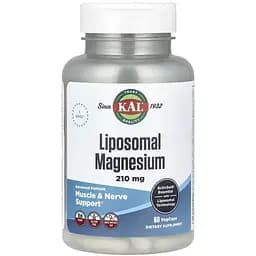 Дієтична добавка KAL Liposomal Magnesium 210 мг 60 вегетаріанських капсул