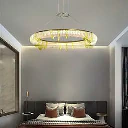 Латунная кольцевая люстра с прозрачными и желтыми пластинами Ø 105 см | Ст. D 236-1050 | Line F