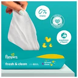 Дитячі вологі серветки Pampers Fresh Clean 320 шт. - мініатюра 2