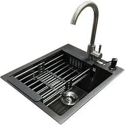 Комплект мийка + змішувач Romzha Arta U-350S BL (A)