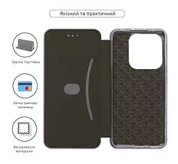Чехол-книжка для Xiaomi Redmi Note 14 5G, G-Case, фиолетовый, кожаный чехол-книга из экокожи (PU) и TPU, с магнитом, с подставкой и вместительным кардхолдером, противоударный, защита всего корпуса, ArmorStandart (ARM83061) - мініатюра 3