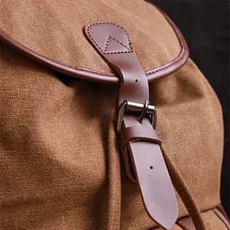 Чоловічий текстильний рюкзак що закривається клапаном на магніт Vintage 22155 коричневий - мініатюра 9